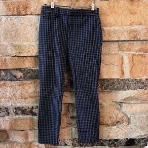 Retro Gap High Rise Signature Skinny Ankle Pants Blue & Grey Plaid PETITE Sz 2